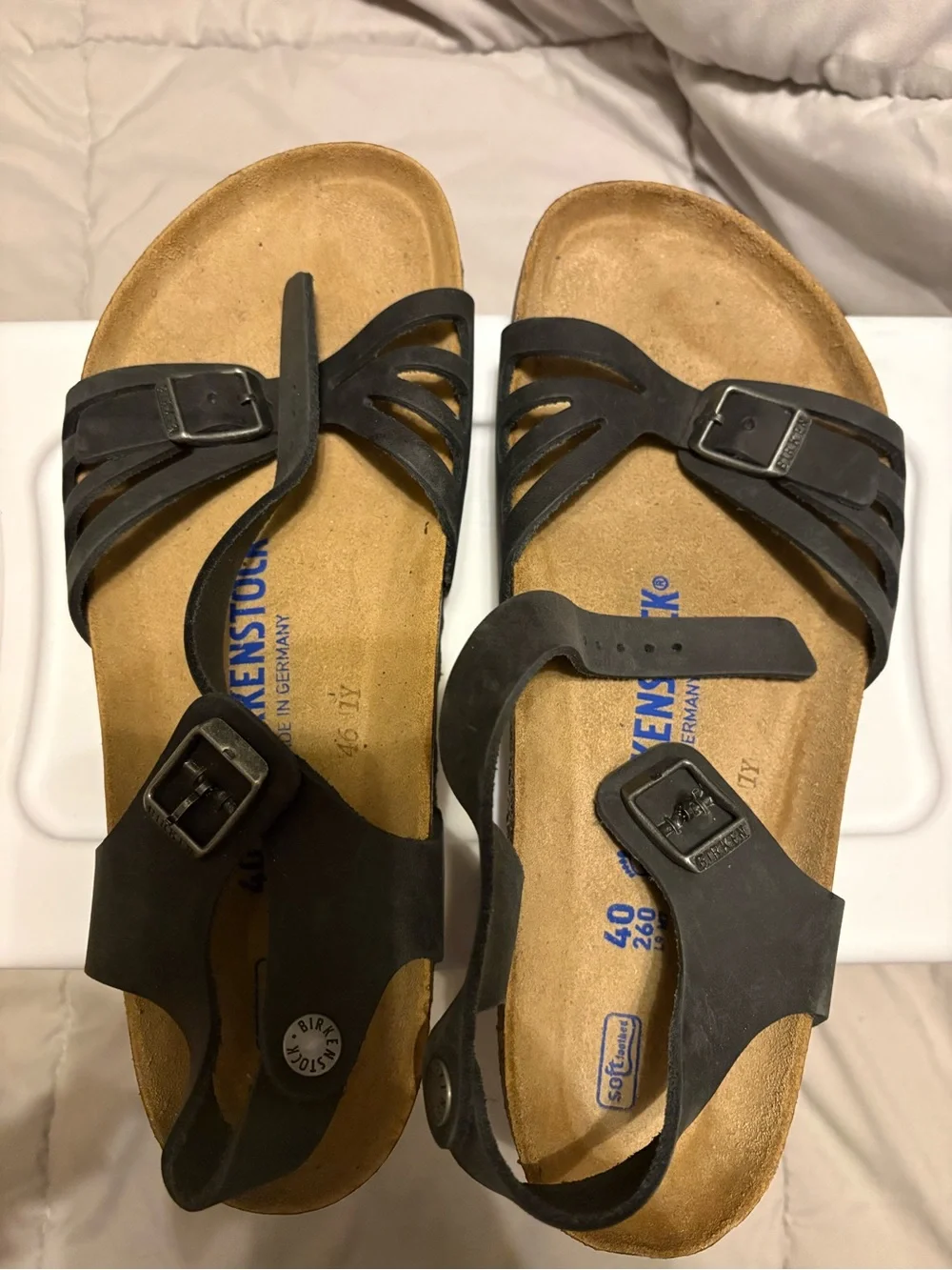 Birkenstock Black Leather Women's Strappy Buckle Sandals
